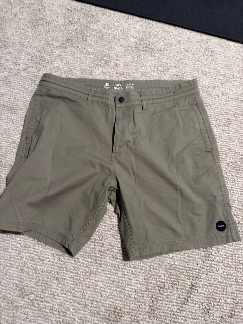 RVCA Men's Olive hybrid shorts